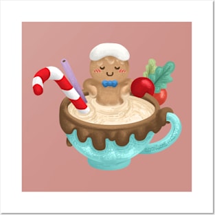 Gingerbread Cookie Bath Time Posters and Art